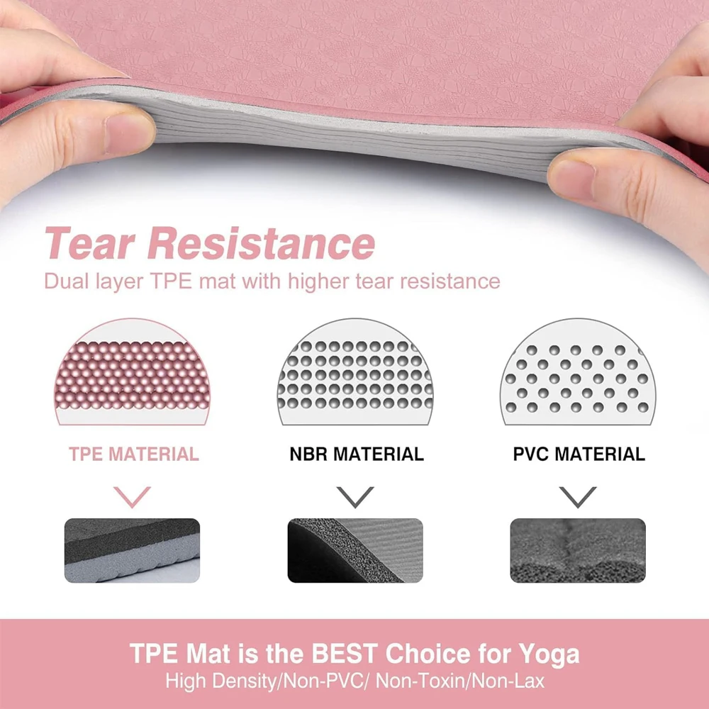 In Stock Factory Custom 6mm Eco Friendly Yoga Mat Promotion Price Nonslip TPE Fitness Mat Wholesale TPE Yoga Mat