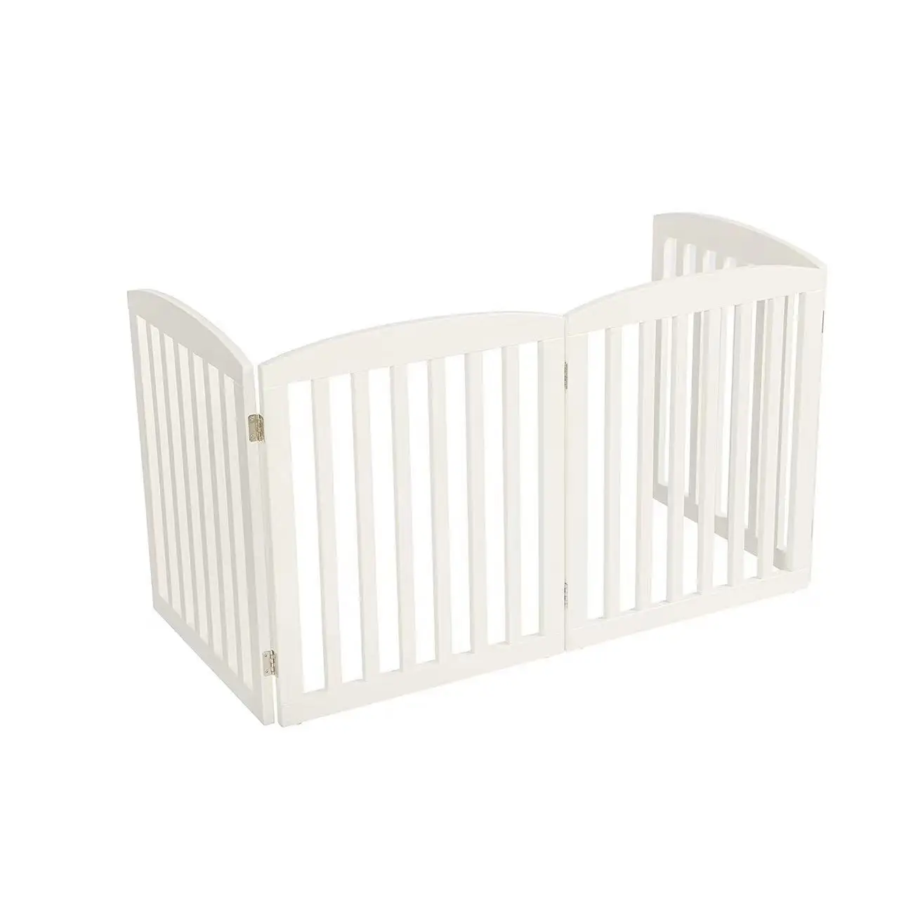 Dilun Wooden Freestanding Foldable Pet Gate for Dogs, 4 Panels Step Over Fence, Dog Gate For House, Doorway, Stairs