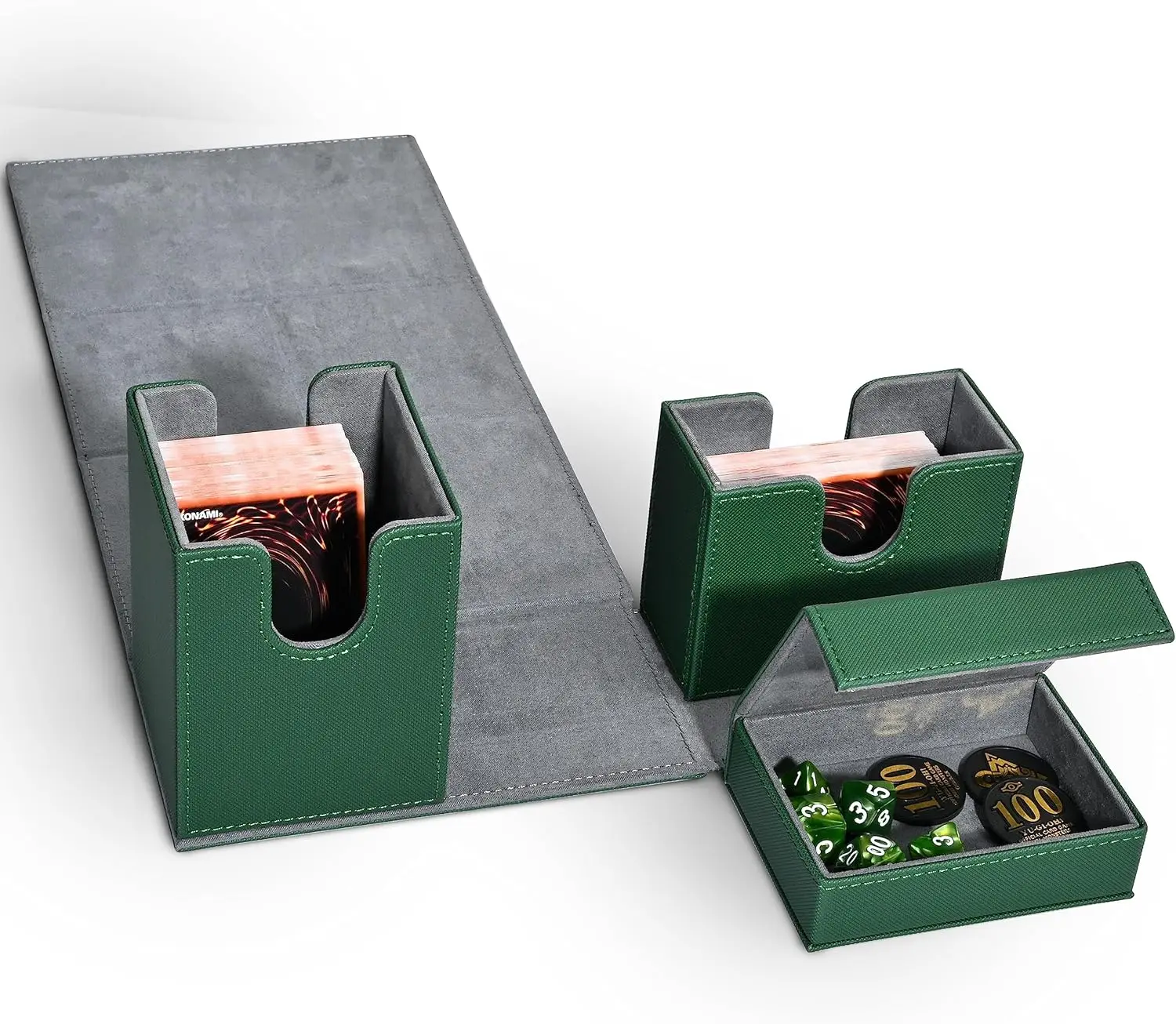 Modern Dice Box Leather Playing Card Tcg Gaming Storage Holder Trading Card Game Deck Box