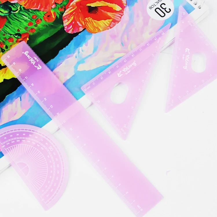 YALONG  Plastic Fluorescent  Ruler Set Of 20 cm School Ruler  For School Supplies