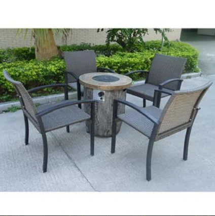 Home Fire Pit Magnesium Oxide Base Bowl Backyard Garden MGO Outdoor Fire Pit Volcanic Stone and Gas Burning Fire Pit Fireplace