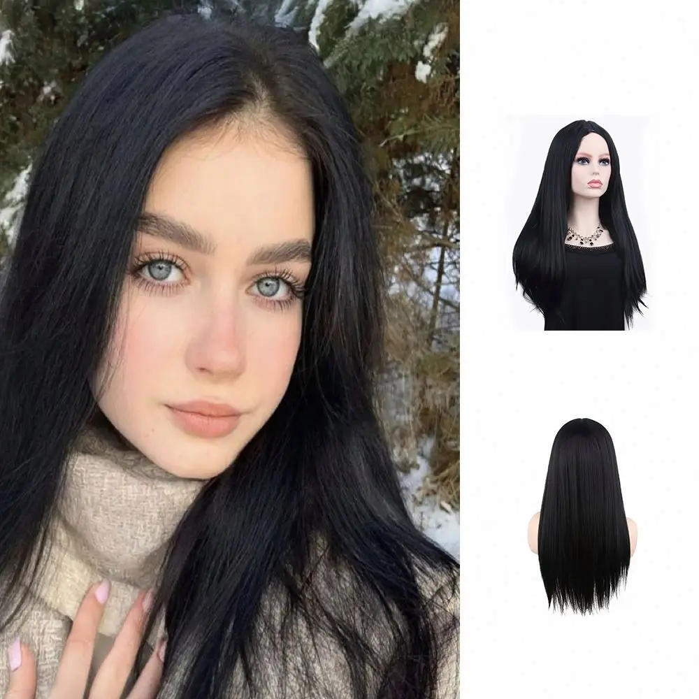 High Quality 22 Inches Long Straight Kinky Wigs for Black Women  Bob for Lady Daily Party Use