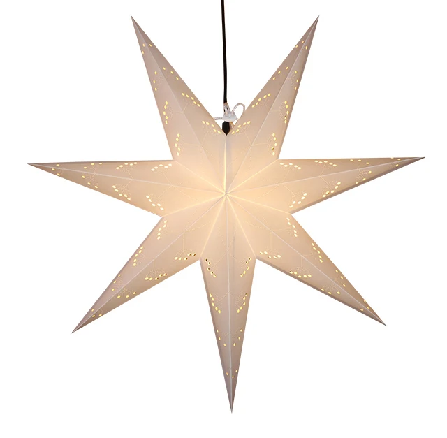 Fashion Glitter Purple Paper  Star LED Light Hanging Lantern Christmas