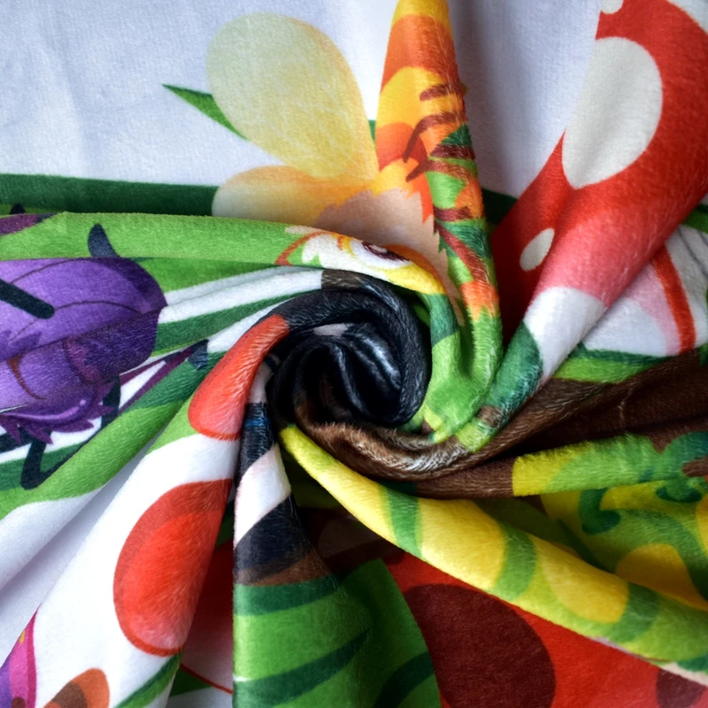 custom carton design printing minky fabric Flannel Coral velvet Lamb cashmere Crystal velvet squish plush fabric