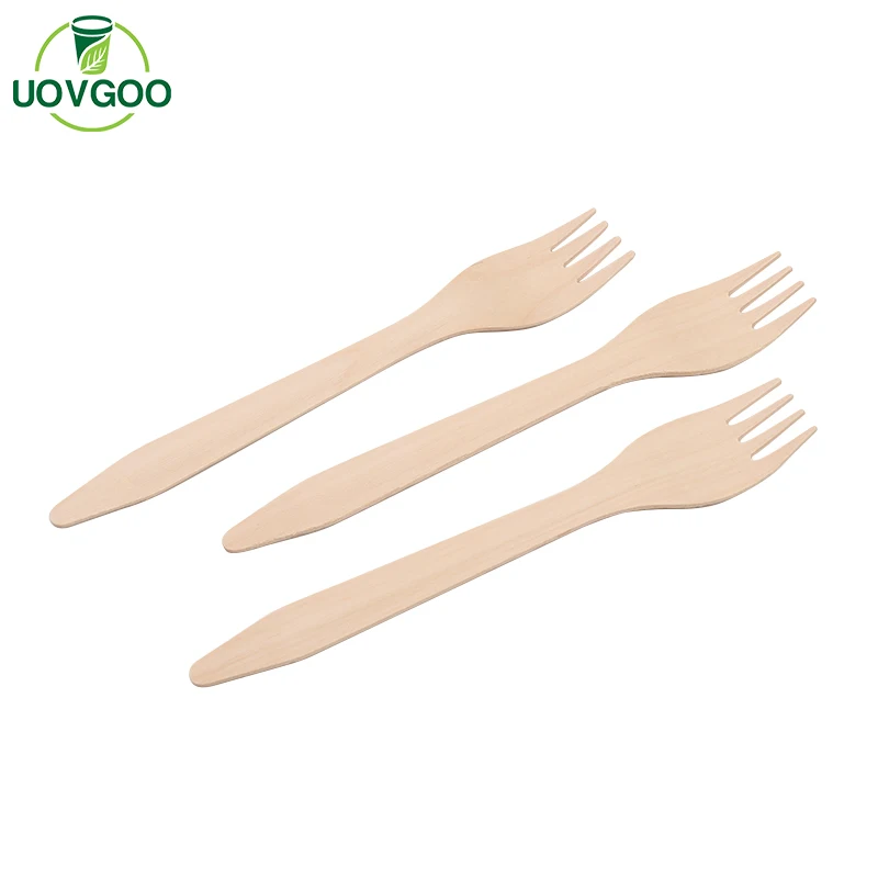 Wholesale Disposable wood fork cutlery Biodegradable wooden fruit fork