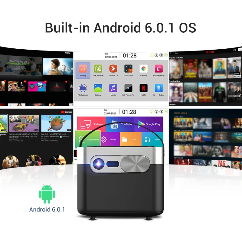 wholesale home theater smart dual wifi android business office projection led dlp portable 3d projector 1080p 4k mini projectors