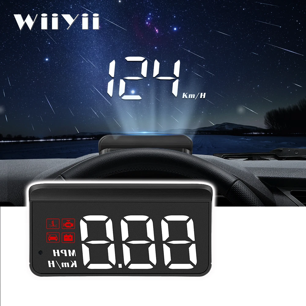 WiiYii 2024 Бестселлер OBD2 лобовое стекло HUD M3 датчик проектор автомобильный Спидометр Часы