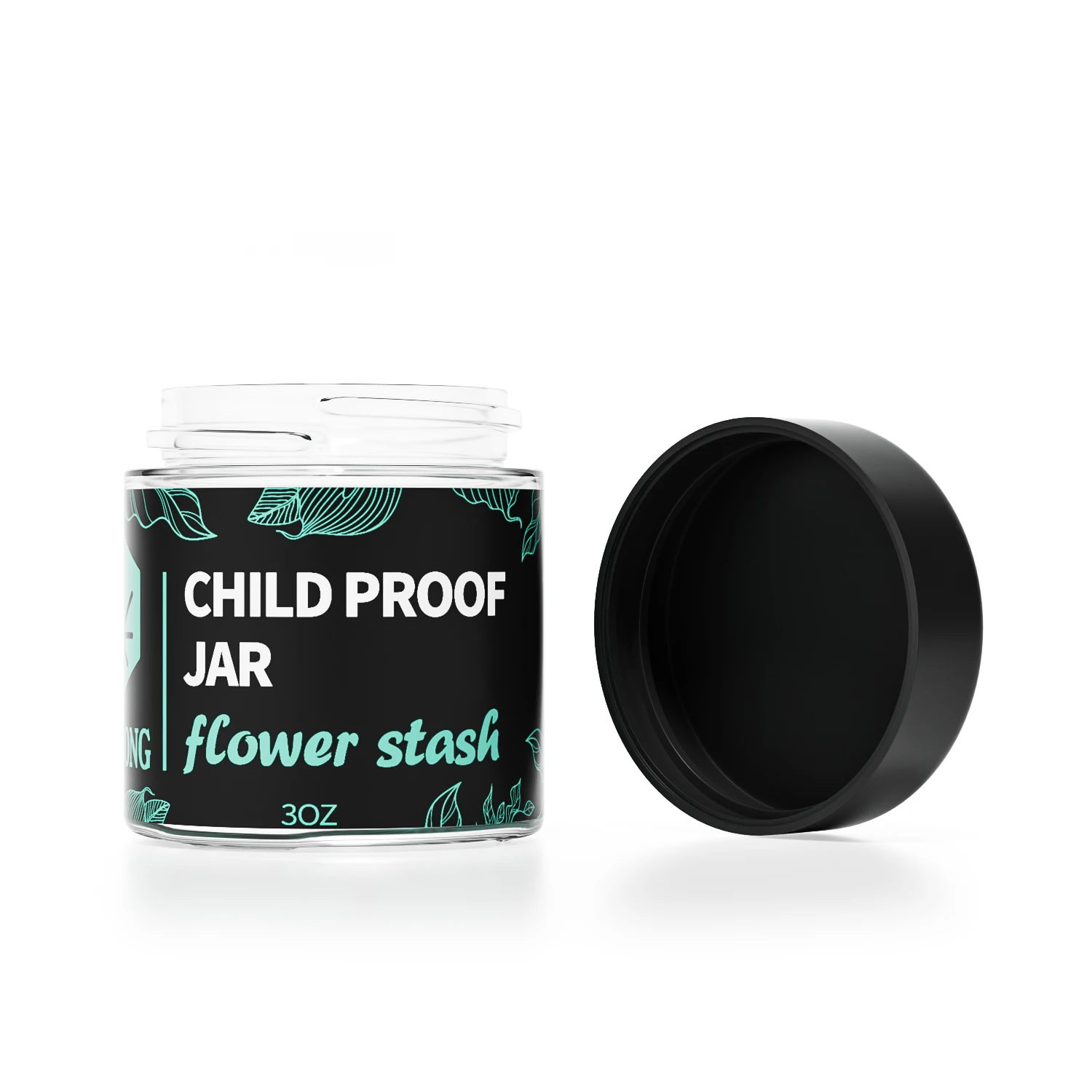 Glass Airtight Jars 1oz 2oz 3oz 4oz Custom Child Proof Resistant Flower Storage Concentrate Packaging Glass Jars With Lids