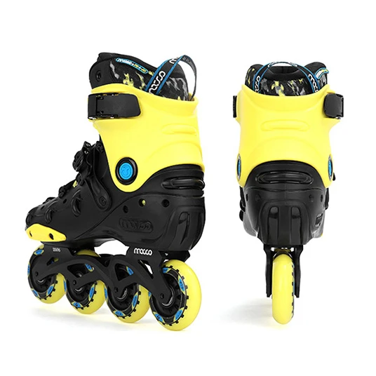MACCO professional inline skate hard shell senior beginner Youth roller skates HR- Black yellow