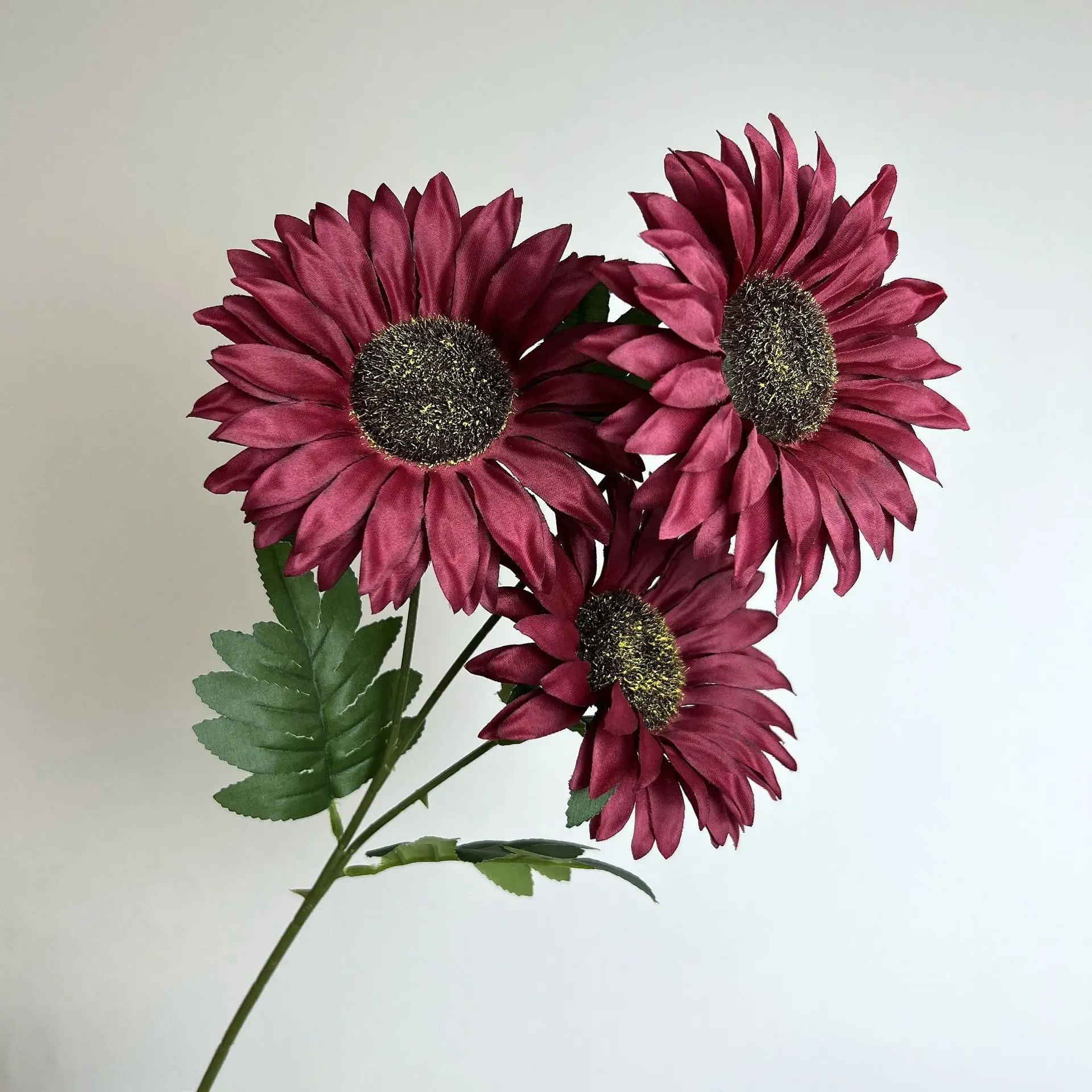 65CM High Quality Silk Large Sunflower for Wedding Decoration Vivid Colors 3 Heads Sunflower