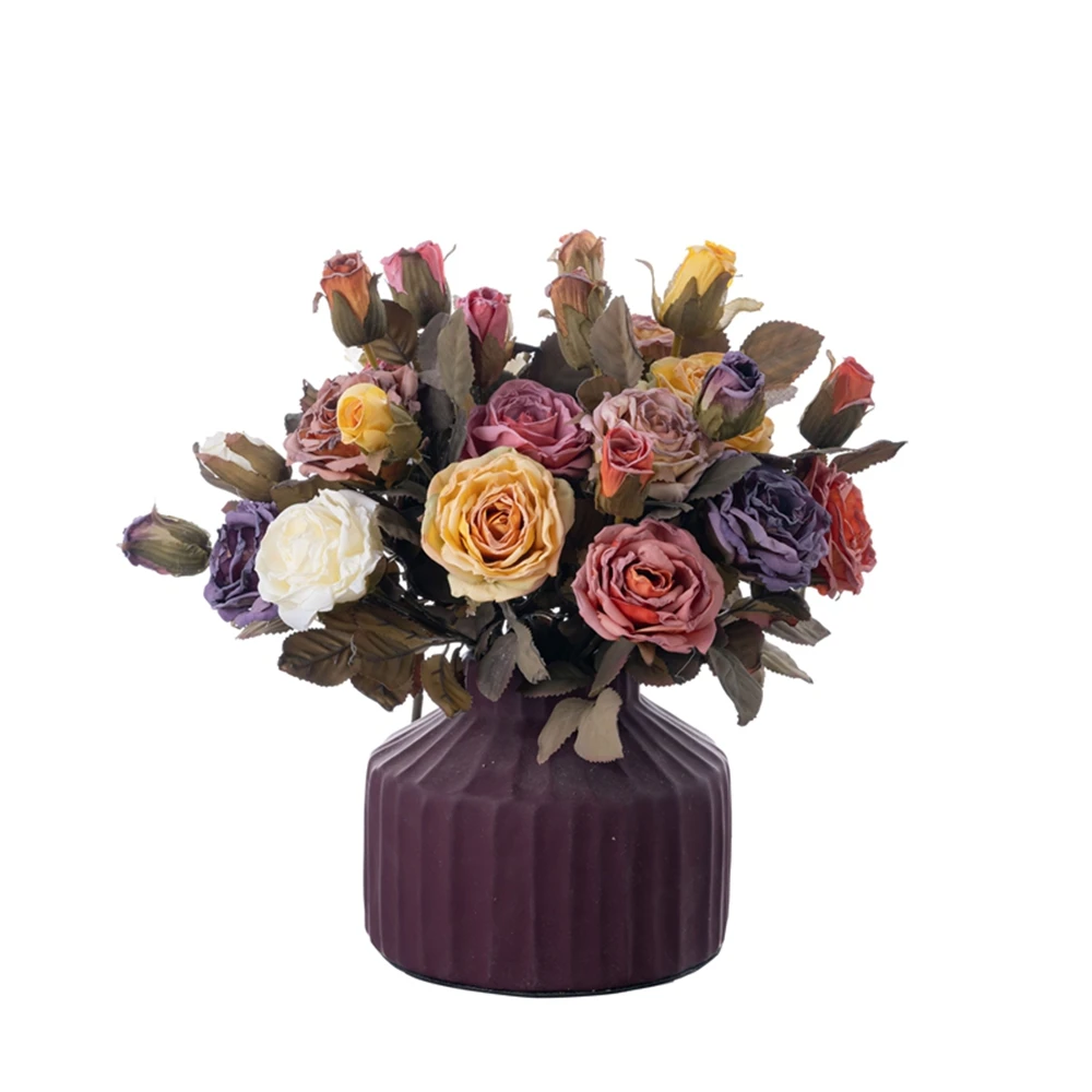 MW66015 уникальный искусственный шелк с эффектом горения розы один спрей для праздничного фона красивым цветным декором дома