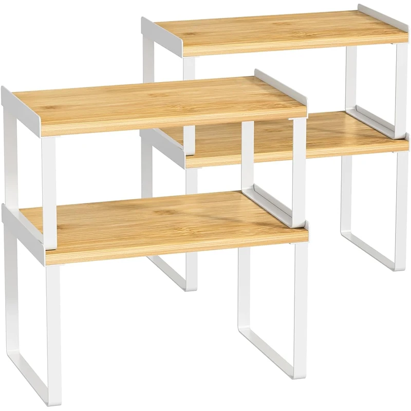 Kitchen Corner Cabinet Stackable Countertop Organizer Shelf Storage Rack Custom