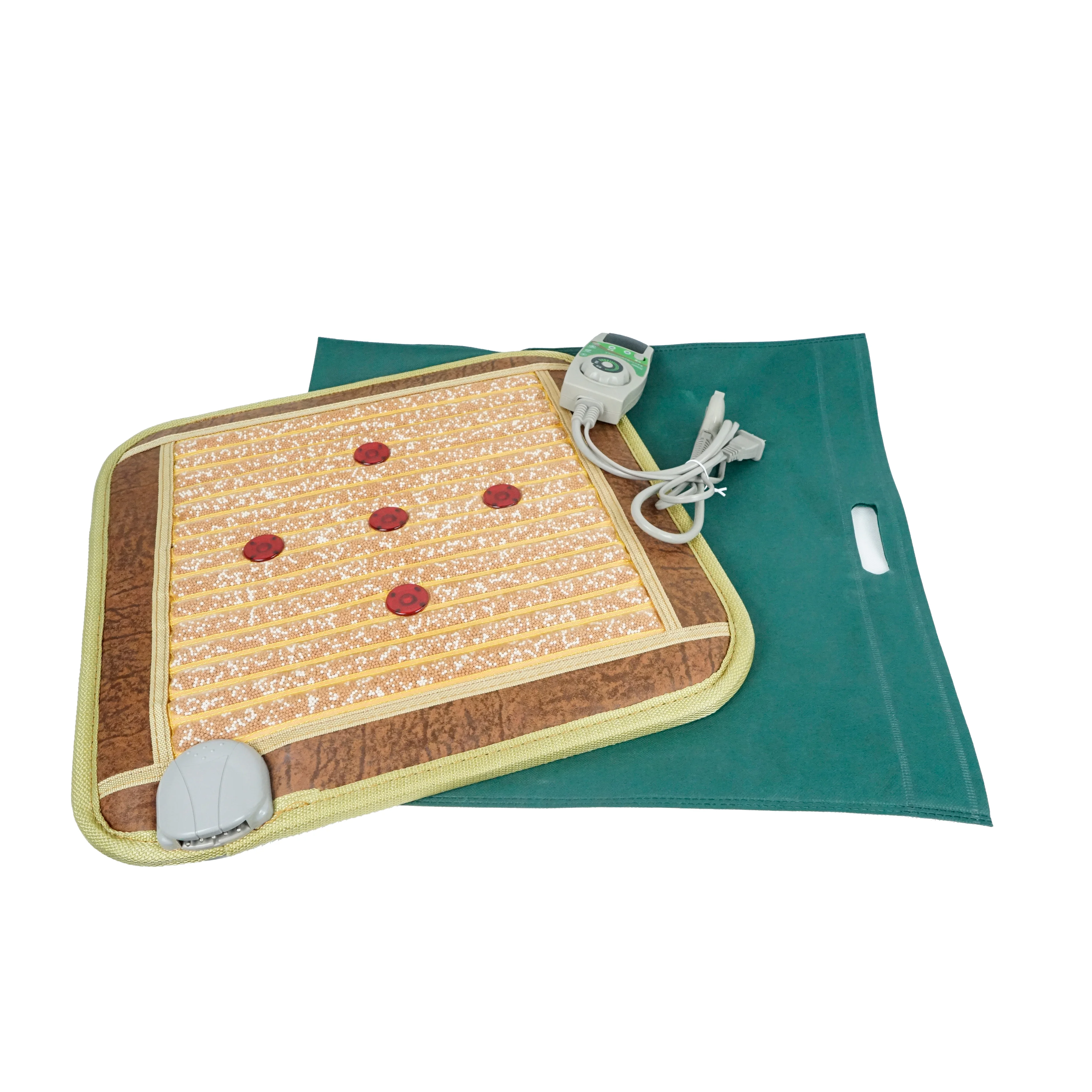 Healthcare heated  OEM 45*45cm photon energy mattress negative ion therapy ultra long wave far infrared mat