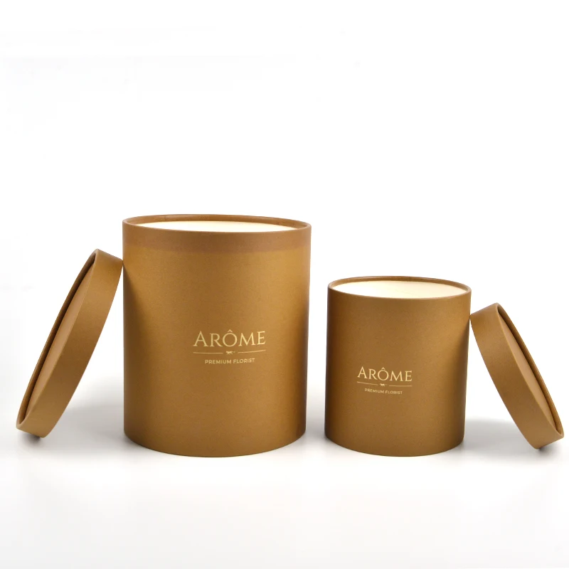 Large custom made cardboard tube round paper packaging box round gift box for flower