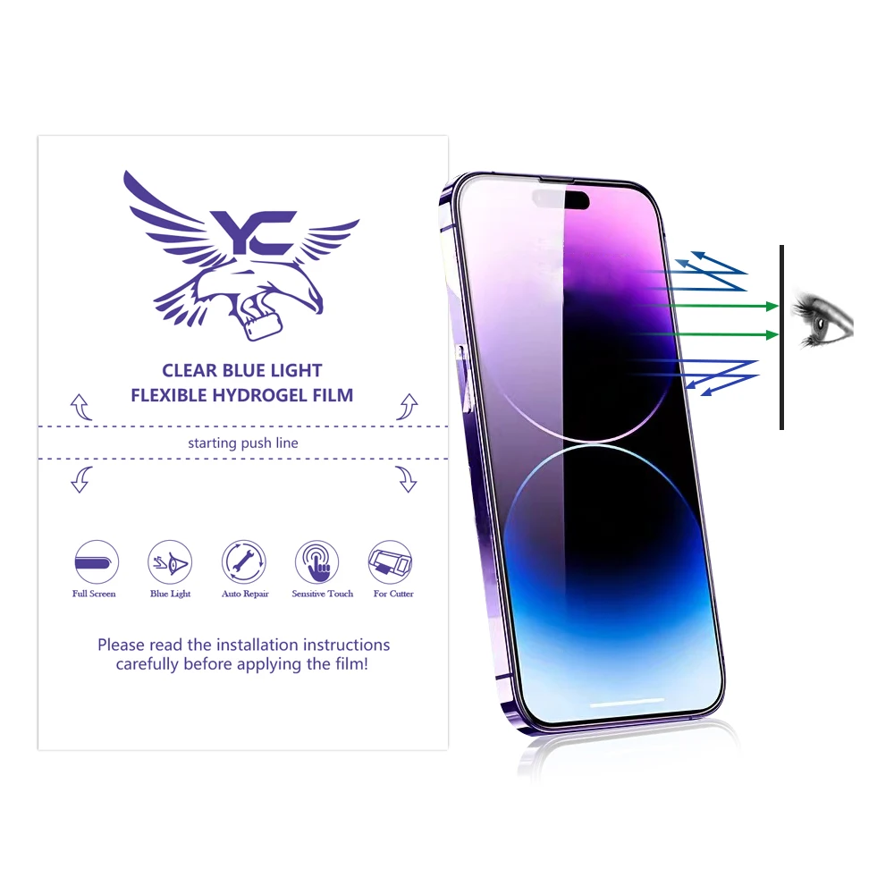 Factory Wholesale Low Price Anti Blue Light Hydrogel Film Tpu Hydrogel Film Mobile Phone Screen Protector Cutter