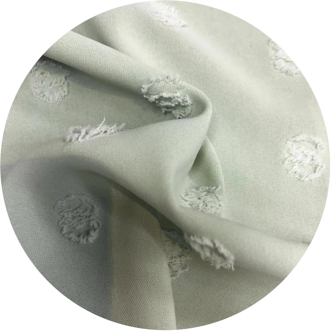 Modern 100 Polyester Plain Soft CEY Jacquard  cut flower Fabric For Dress