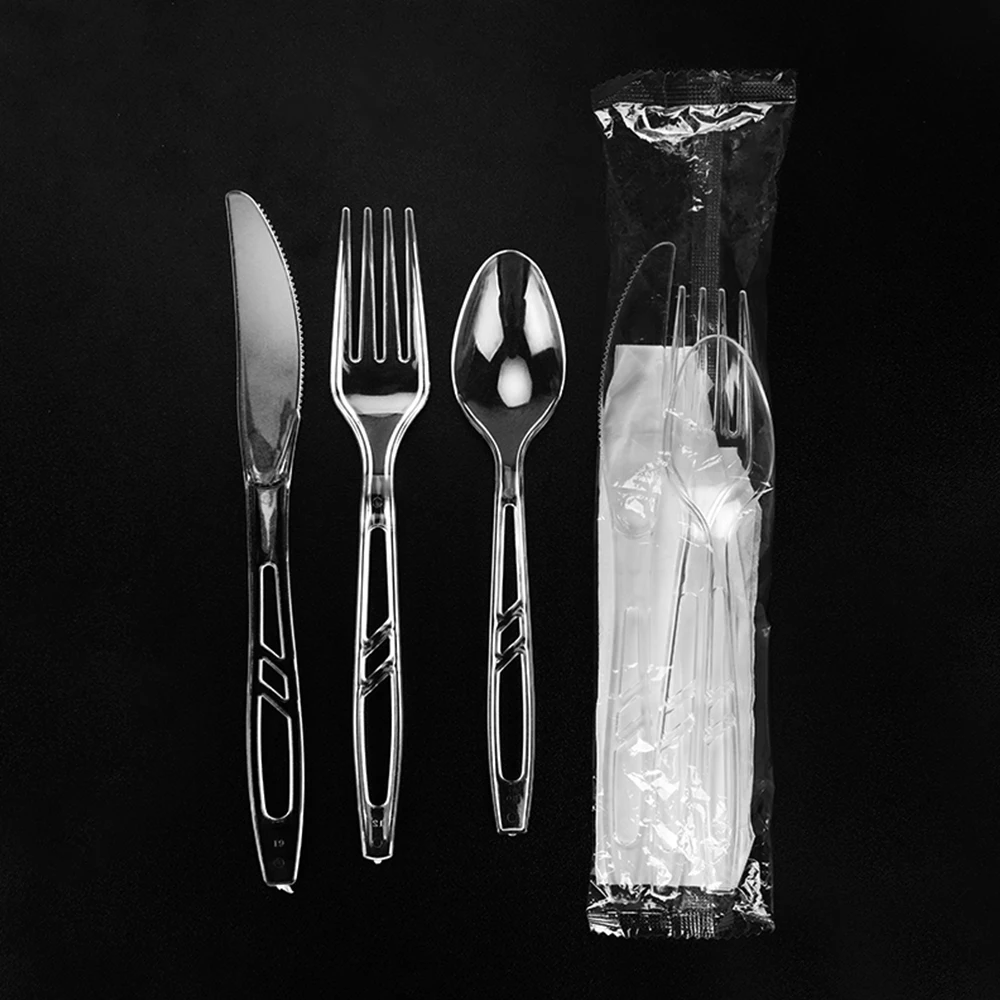 High quality disposable cutlery flatware sets plastic spoons forks