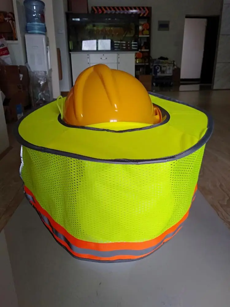 Yellow Color Hat Neck Shade Helmet Full Brim Hard Hat