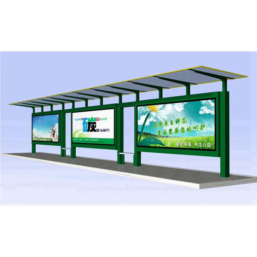 Outdoor Street Public Advertising Equipment Creative Bus Stop Bus Shelter with advertising board