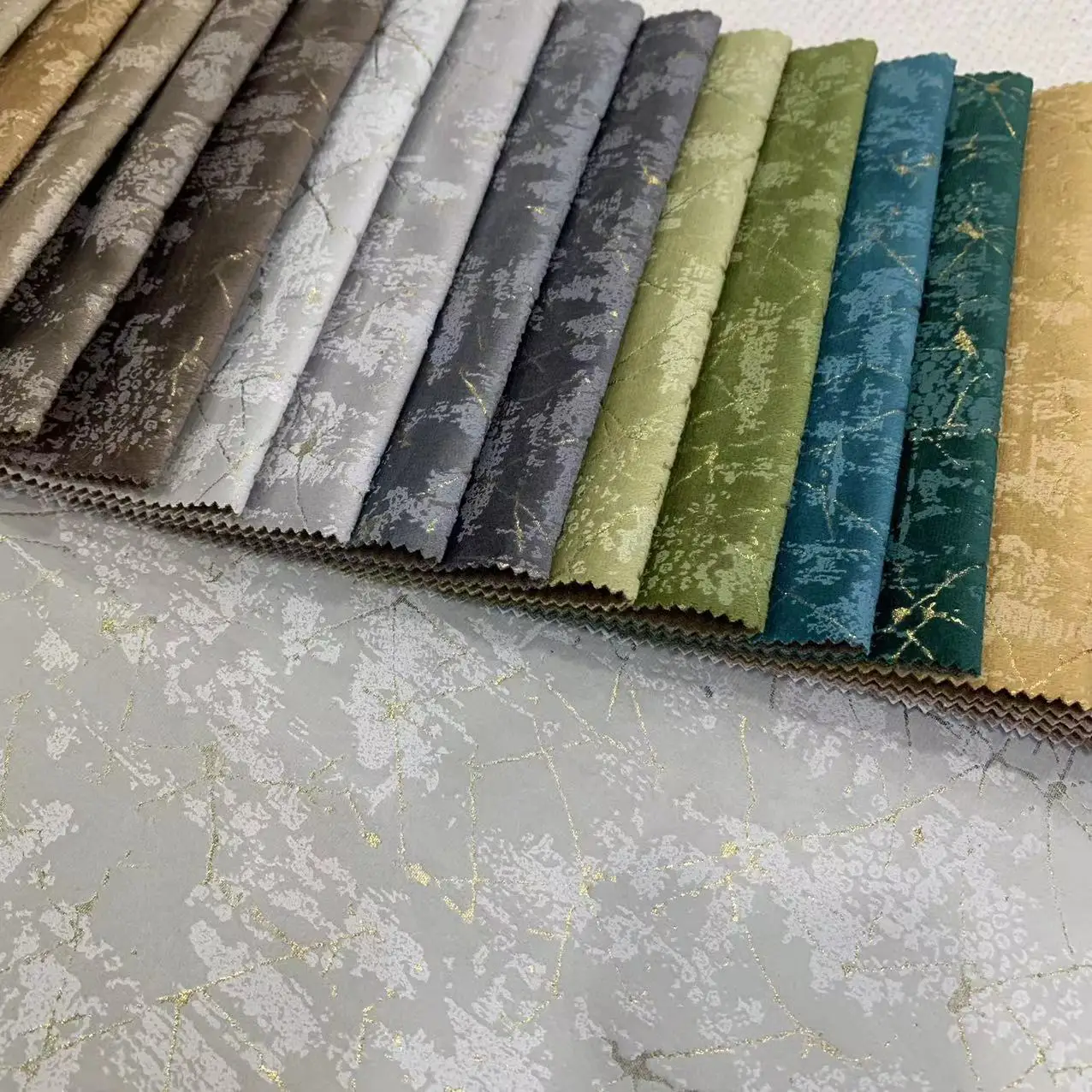 JL24150  holland Velvet new designs bronzing fabrics   factory  Wholesale Sofa Fabric For Home Textile with fleece Backing