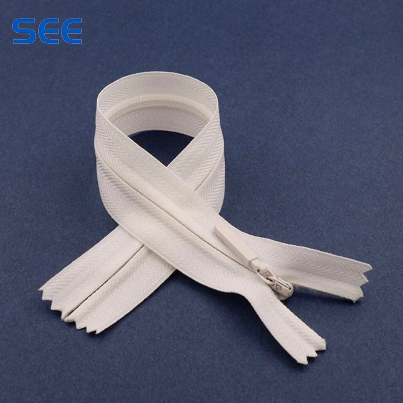 3 # Nylon Close-End Zippers Colorful Invisible Zipper For Clothing