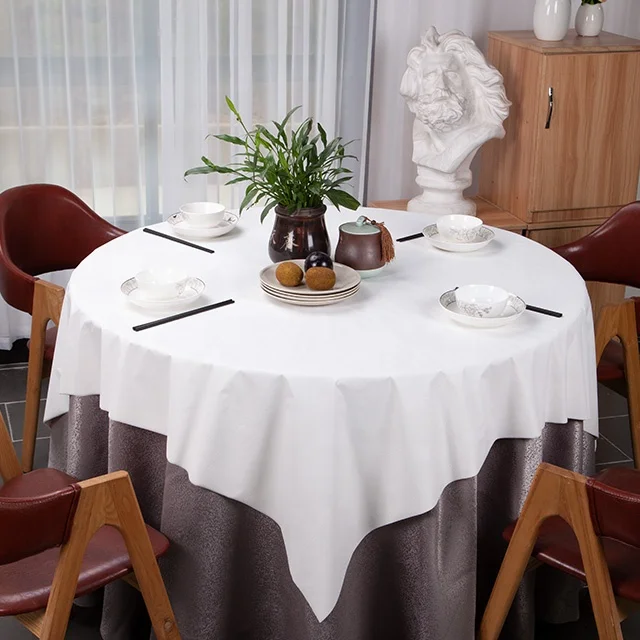 
Luxurious Tablecover Eco Friendly Disposable White Sequins Tablecloth 