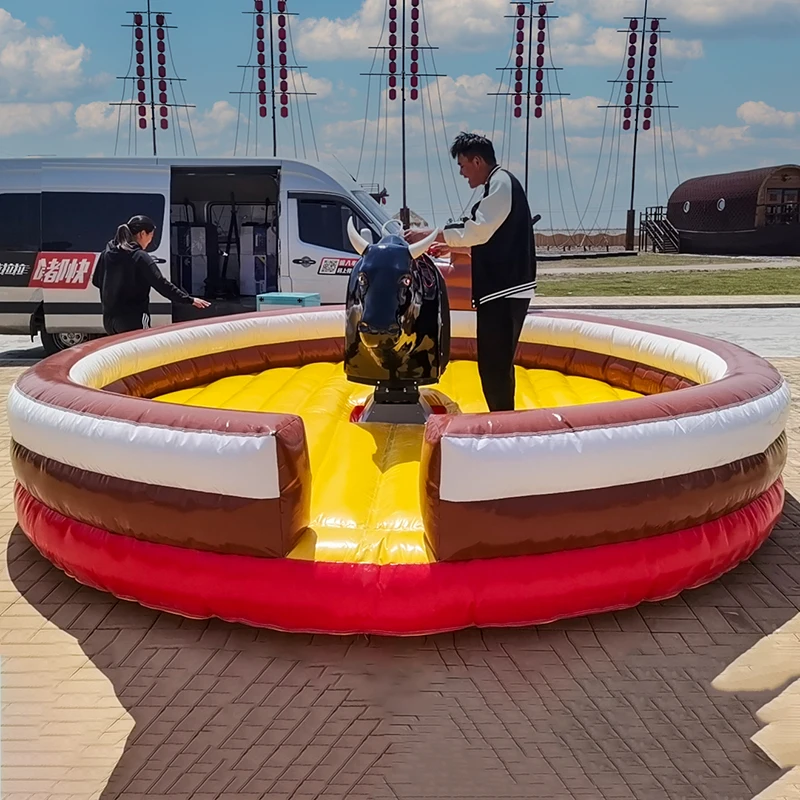 Spain crazy electric inflatable game adults mechanical ride  rodeo bull riding machine for sale