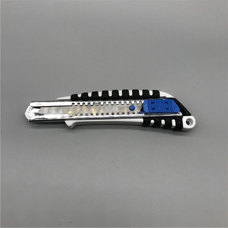 Aluminium rubber handle sliding blade snap off safe cutter slide utility knife