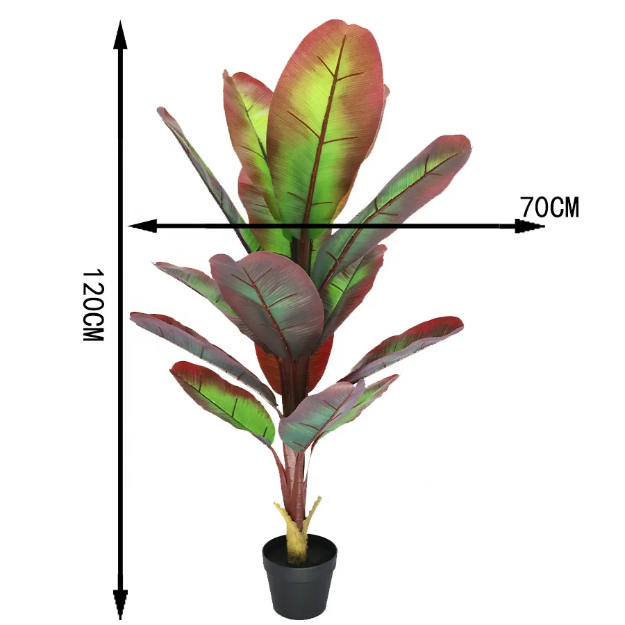 Nwe product 120cm high red leaves artificial banana tree