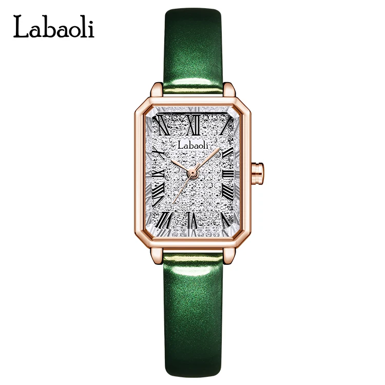 LABAOLI LA156 женские стильные кожаные кварцевые часы Китай movt модные квадратные известные наручные на заказ