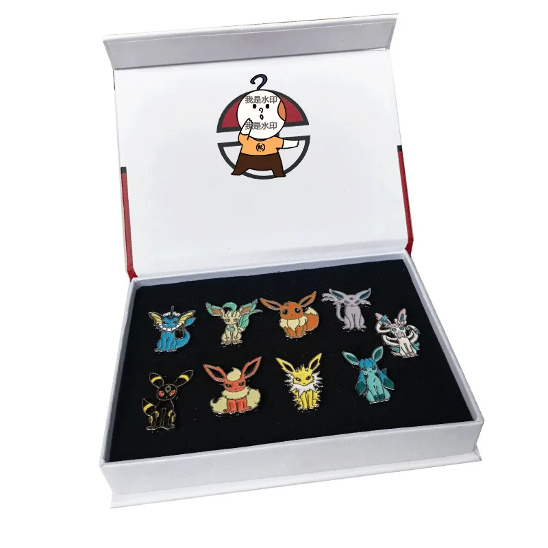 Factory Price Customized Pocket Monster Ins Style Animal Badges Anime box-packed badges cute Cartoon Eevee Enamel Pin