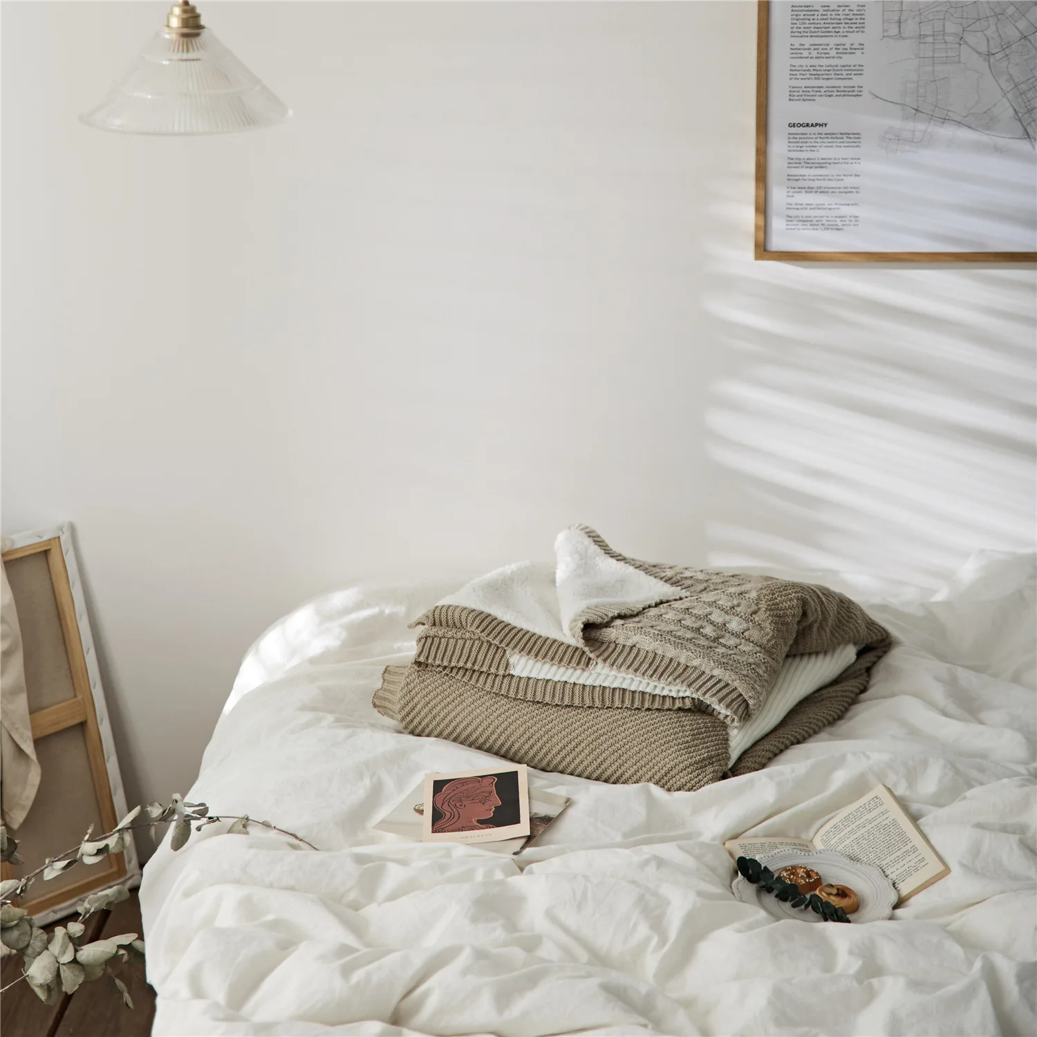 Factory Sherpa Blanket Acrylic knitted Double Layer Throw Flannel Sherpa Polyester Blanket For Winter