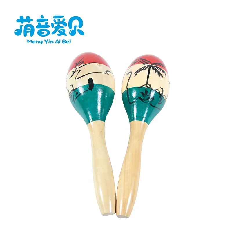 musical toys cheap price baby wooden maracas