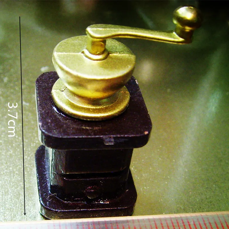 christmas halloween holiday decoration kids play miniature toys diy zinc alloy houseware phonograph coffe machine pan