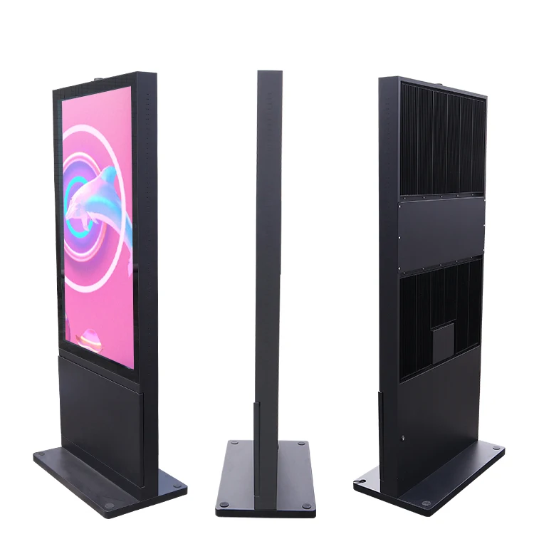 Ultra-thin Floor IP65 Waterproof And Dustproof Advertising Kiosk High Brightness 3000Nits Data Signage Totem Kiosk