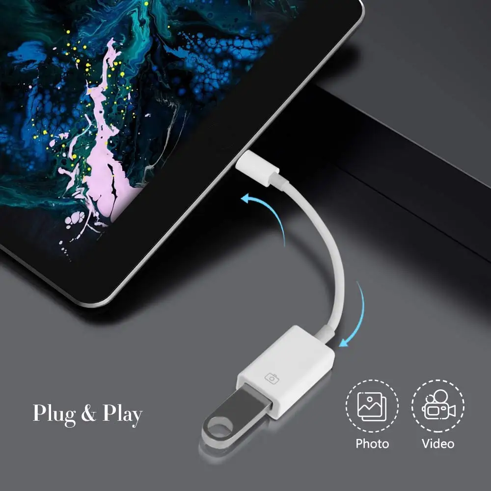 Lightning USB кардридер OTG Кабельный адаптер для iPhone 3 камеры Кардридер