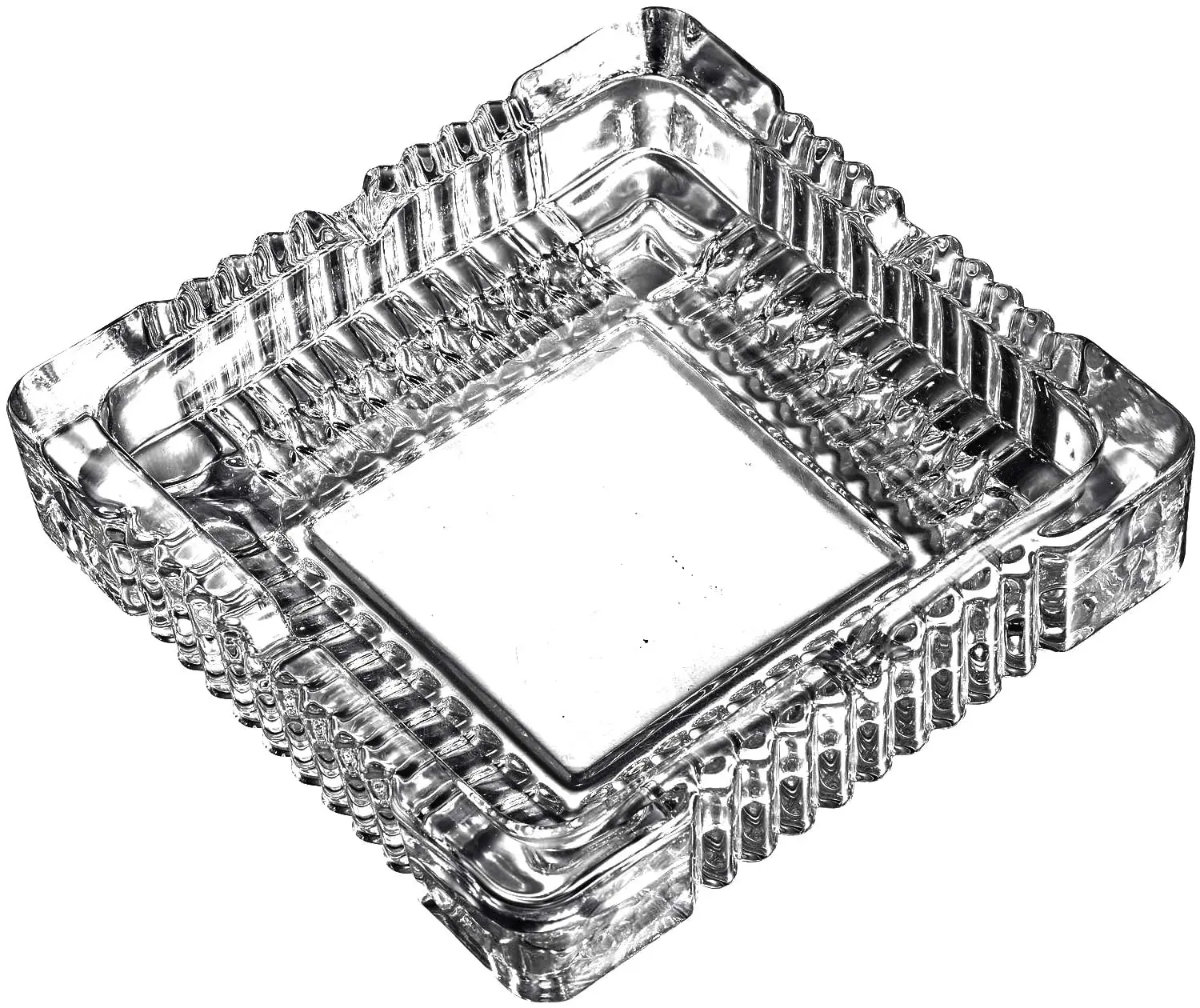 Spot free sample square personality design crystal clear glass ashtray