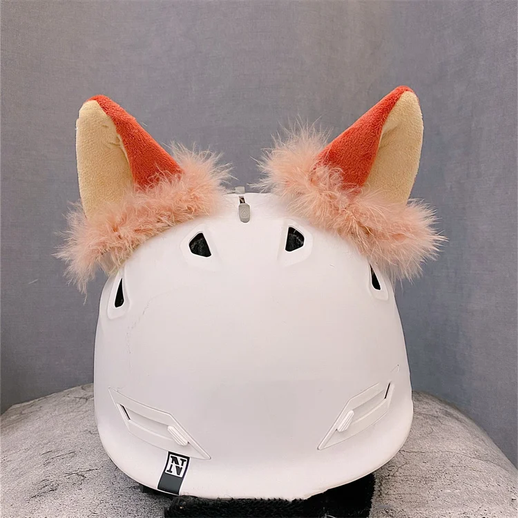 THC-8E002   Helmet decoration motorcycle ski plush fluffy cartoon animal ear detachable helmet decoration