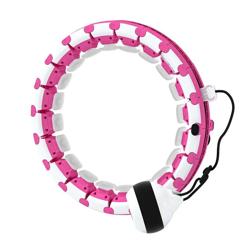 Durable Pink Adjustable hoola hoops weighted loss home exercise 24 knots hoola hoop with packing