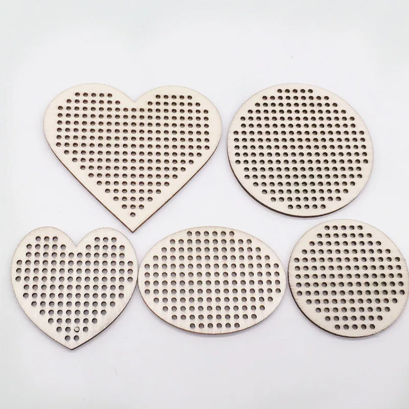 
DIY Handicraft Decor heart-shaped Wooden cross stitch crafts for home decoration handmade 