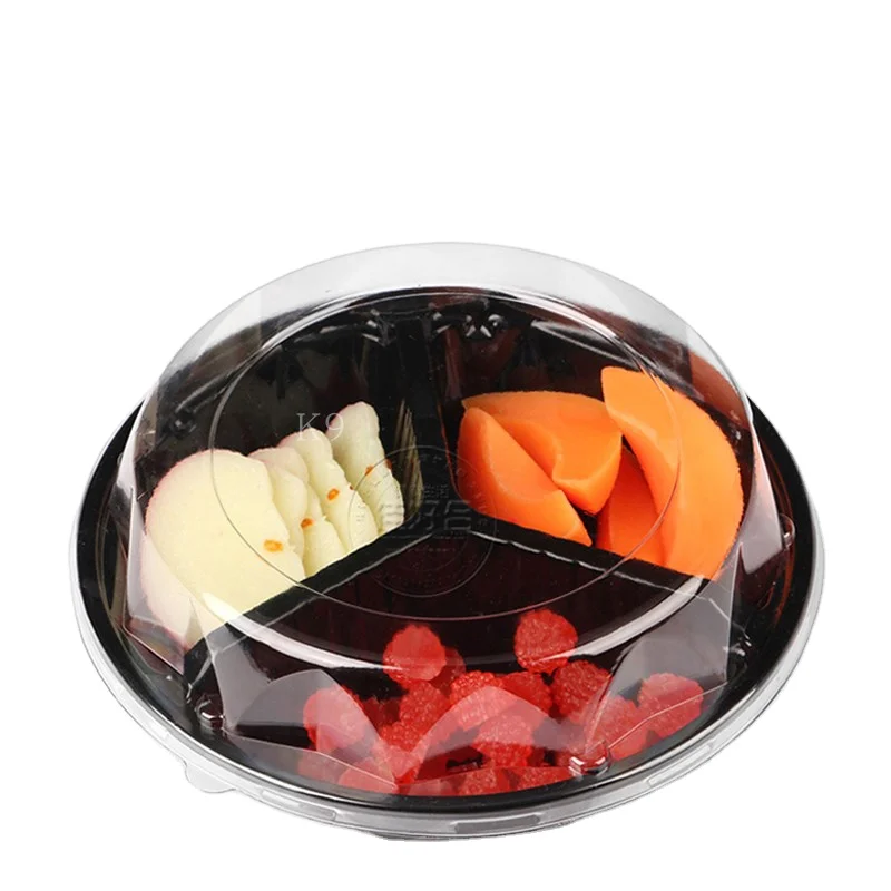 Factory Whole sale Food grade Divided Blister Plastic Fruit Container Packaging Food Disposable Tray