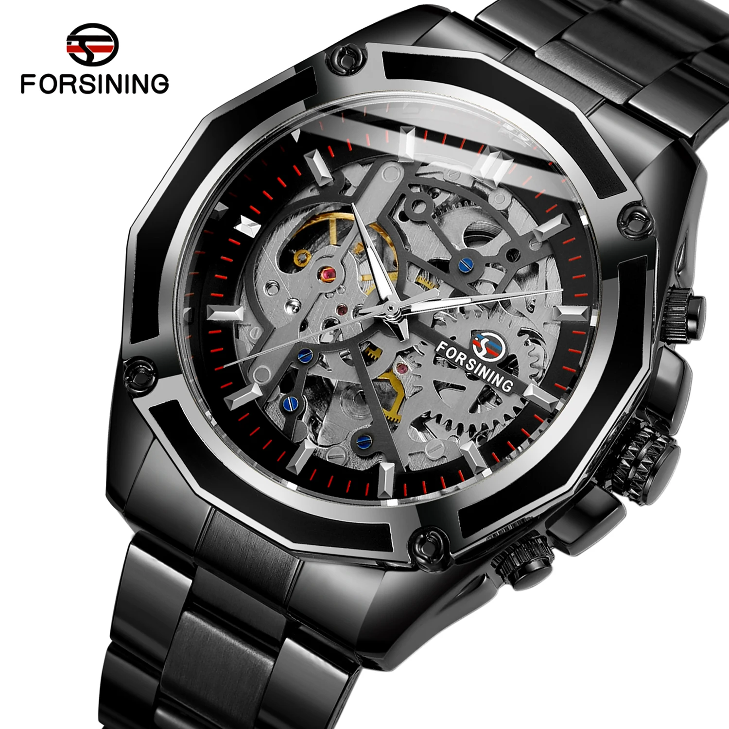 2024 Hot Sale Forsining Skeleton Automatic pulsera relojes Mens Watches uhren herren montre homme Wholesale China Supplier