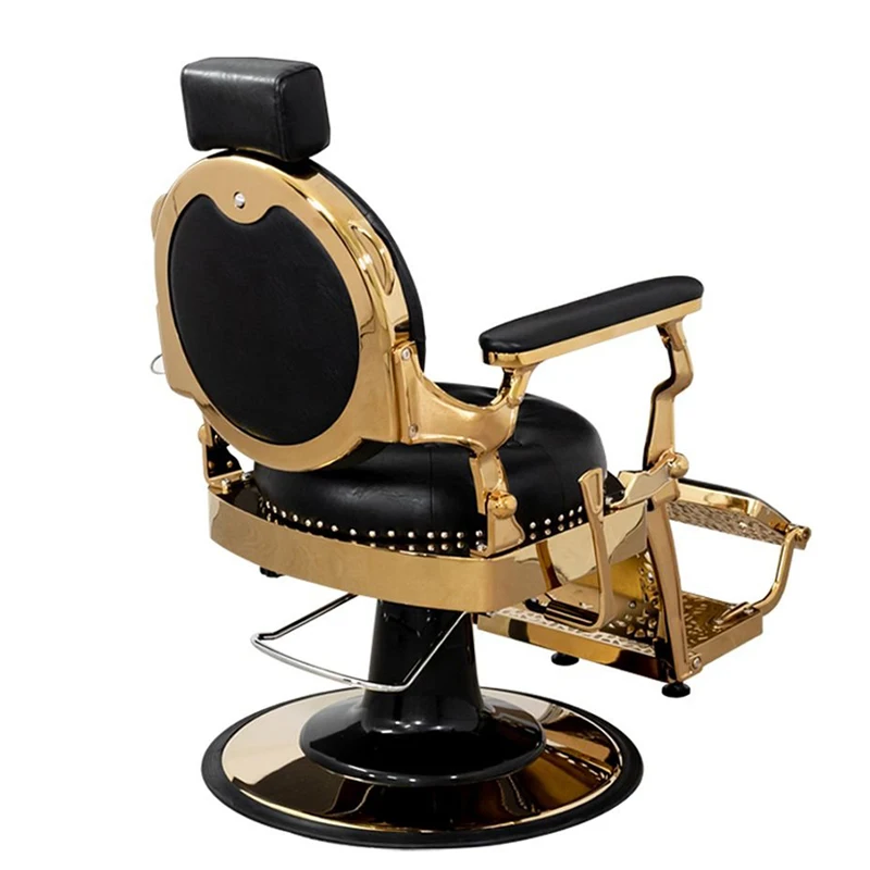 2021 beauty salon barber shop hairdresser stylish white barber reclyning chair blue and rose gold barber chair with headrest