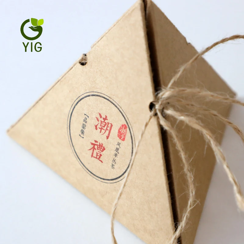 Decoration custom printed empty tea box paper cardboard tube triangle tea box