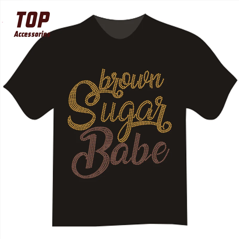 Новый дизайн, изготовленные на заказ термоклейкие Стразы для футболок