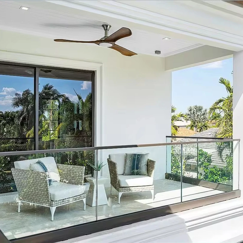 Modern style black powder coated aluminum u channel ultra clear tempered glass deck railing balustrades from Foshan