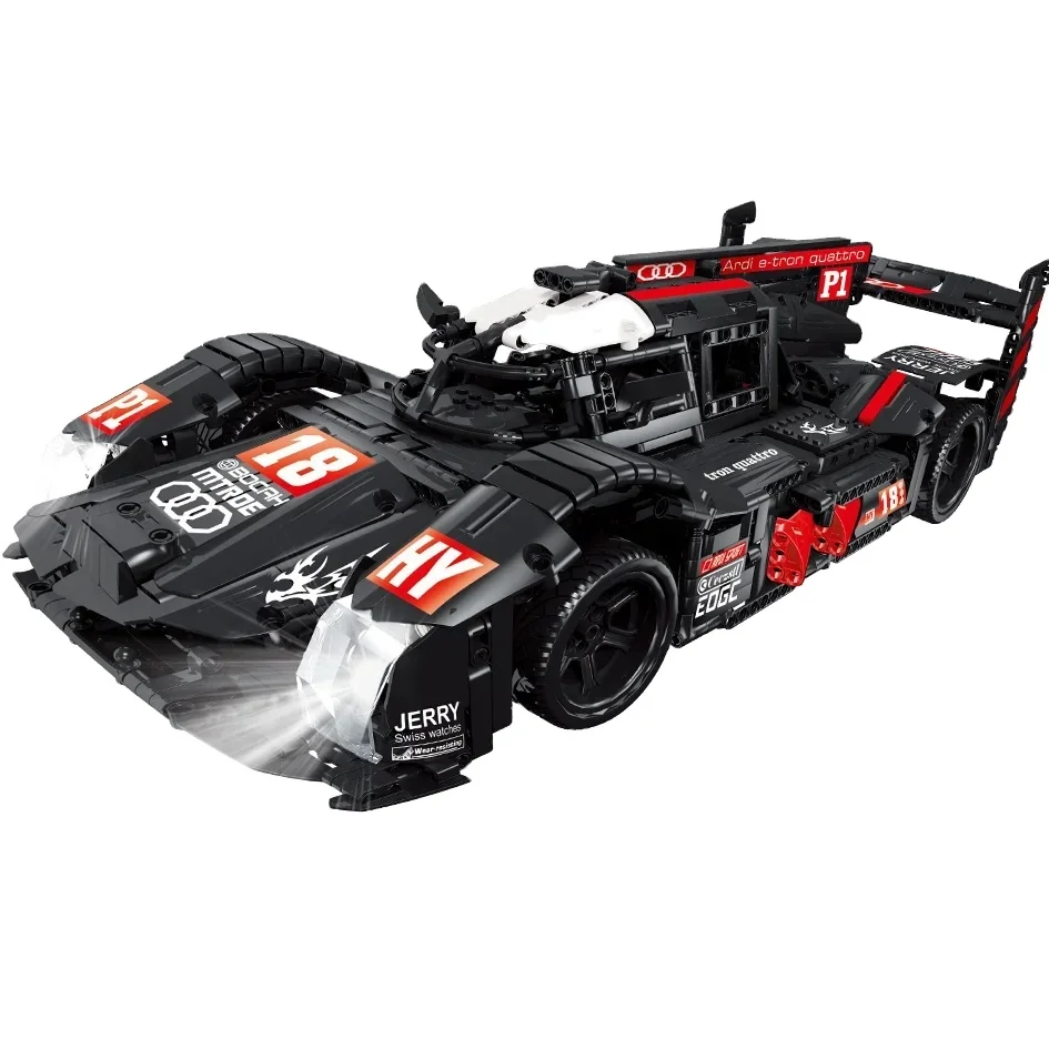 Plastic Blocks Hi Tech Vehicle Model Super Race Car R18 Building Bricks Educational Toy Boy Gifts Kids Toys for Children Present