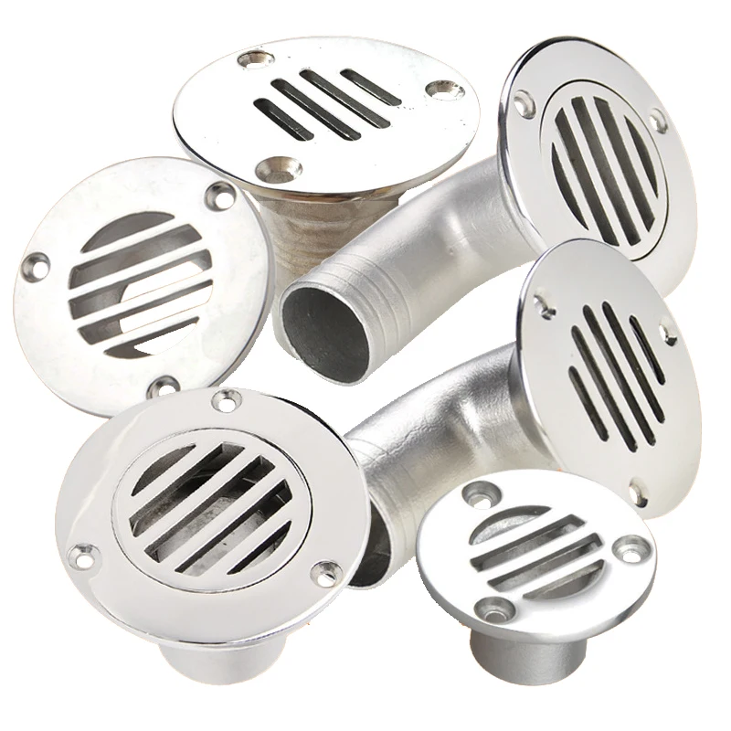 316 Stainless Steel Boat Floor Deck Drain Fit for Yacht Kayak Deck Drainage or Bathroom Drain Supplies