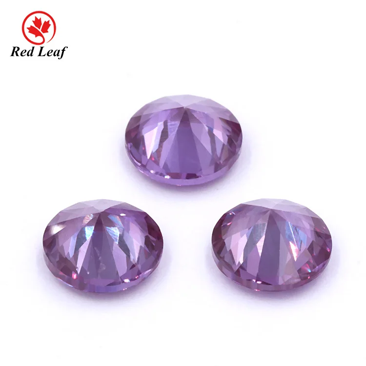 Redleaf Gems loose gemstone round brilliant cut synthetic Alexandrite 46# corundum