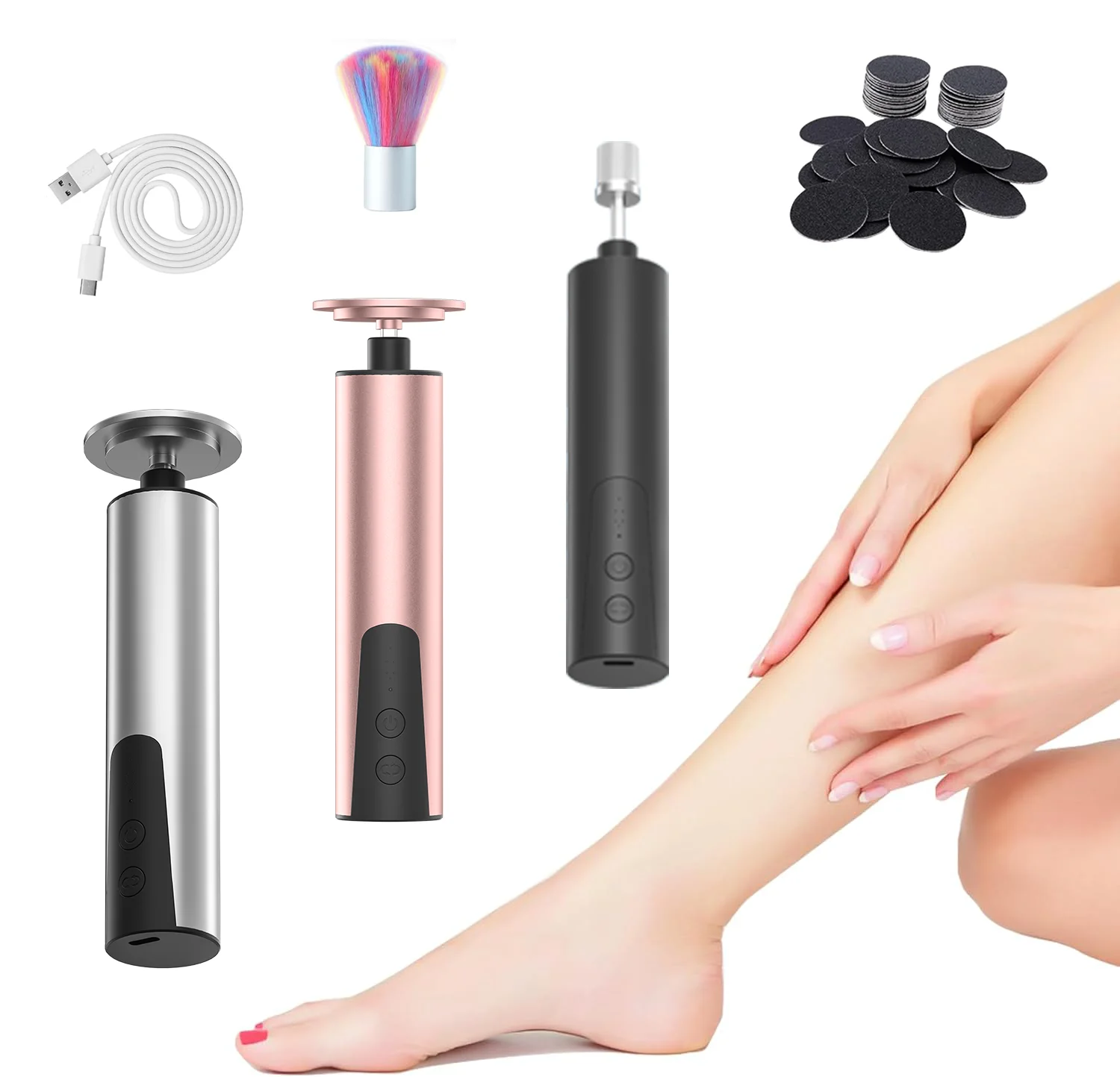 Home Use LCD Foot Callus Remover Professional Manicure Pedicure Tools Dead Skin Remover Foot Grinder Electric Foot File